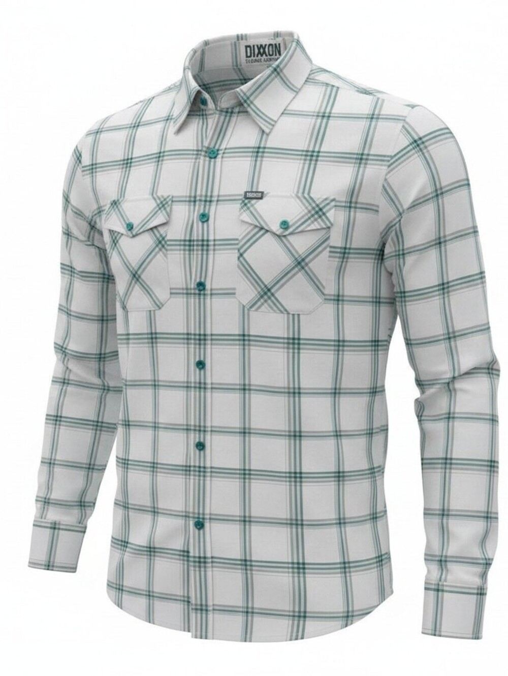 Dixxon Whistler Flannel NWT Shirt Men's 4XL White Aqua Blue Gray Plaid Snap